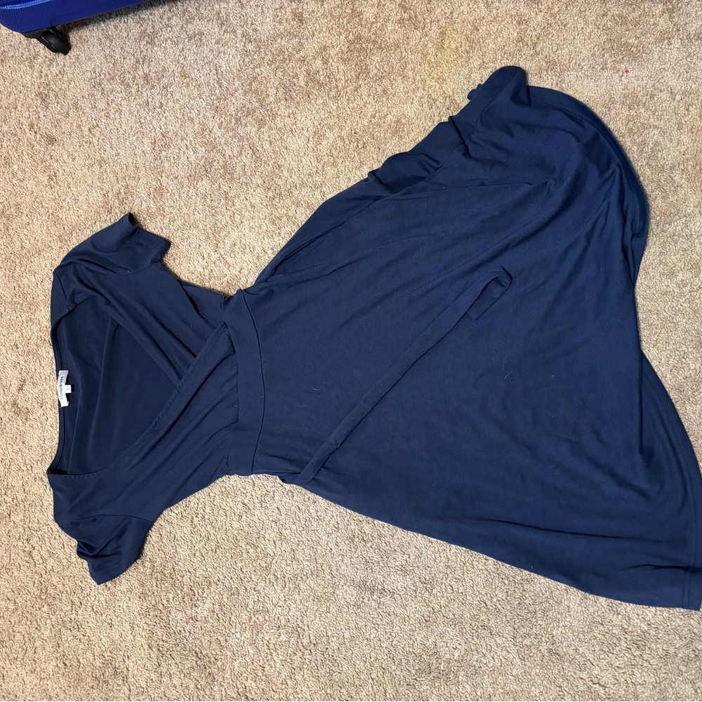 Navy Blue Wrap Dress